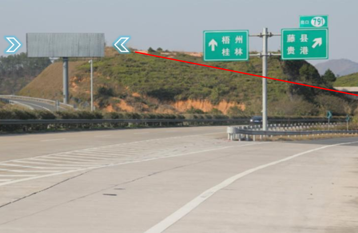 苍硕高速与包茂高速交汇处---梧州洞心互通双面单立柱